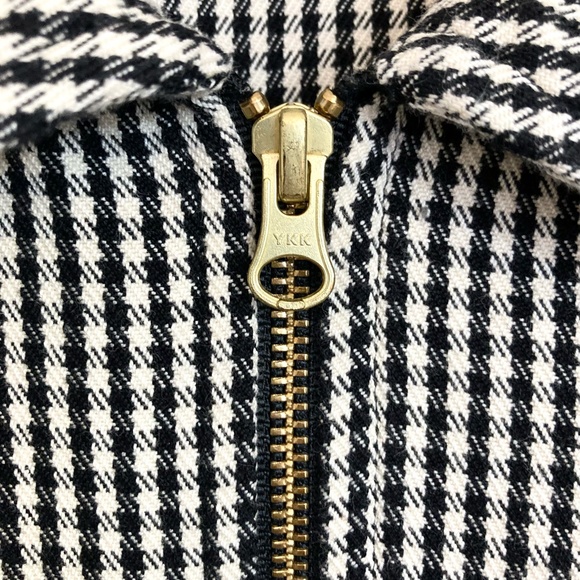 BIG BUD PRESS Ricky Checked Flight Jacket Black & White Full Zip - Picture 8 of 15